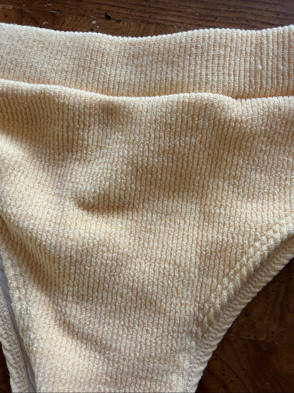 SHEIN Cream Ribbed Triangle Bikini Set - Picture 2 of 6